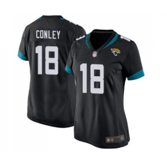 Women's Jacksonville Jaguars #18 Chris Conley Game Black Team Color Football Jersey - Ujersey