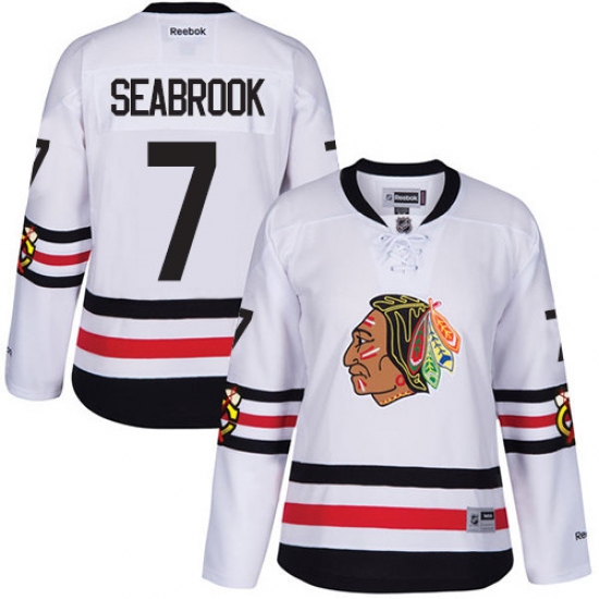 Women's Reebok Chicago Blackhawks #7 Brent Seabrook Authentic White 2017 Winter Classic NHL Jersey - Ujersey