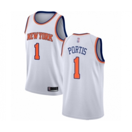 Women's New York Knicks #1 Bobby Portis Swingman White Basketball Jersey - Association Edition