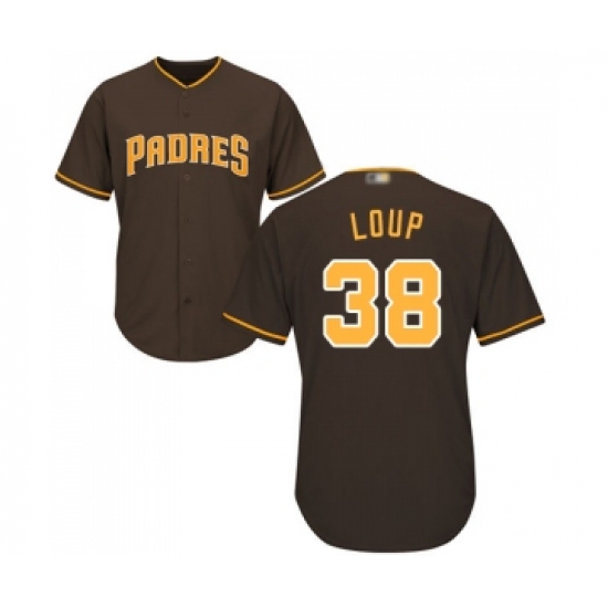 Youth San Diego Padres #38 Aaron Loup Replica Brown Alternate Cool Base Baseball Jersey - Ujersey