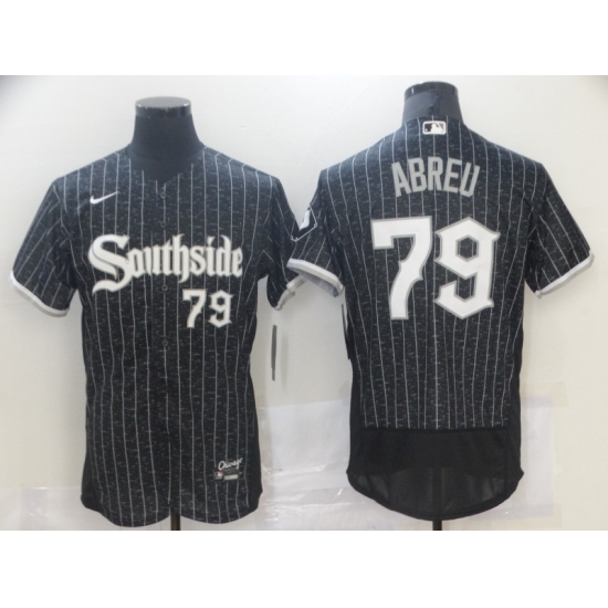 Men's Nike Chicago White Sox Southside #79 Jose Abreu Black Authentic Baseball Jersey - Ujersey