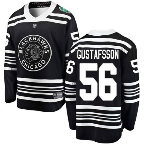 Men's Chicago Blackhawks #56 Erik Gustafsson Black 2019 Winter Classic Fanatics Branded Breakaway NHL Jersey - Ujersey