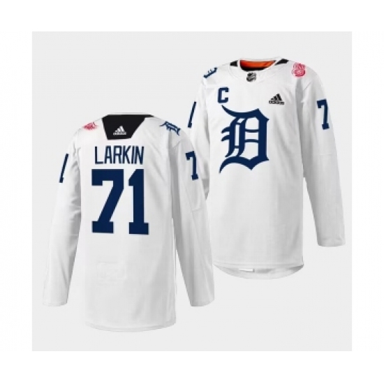 Men's Detroit Red Wings #71 Dylan Larkin White 2023 Stitched Jersey - Ujersey