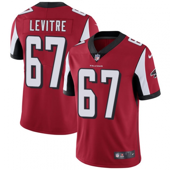 Youth Nike Atlanta Falcons #67 Andy Levitre Red Team Color Vapor Untouchable Limited Player NFL Jersey - Ujersey