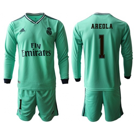 Real Madrid #1 Areola Third Long Sleeves Soccer Club Jersey