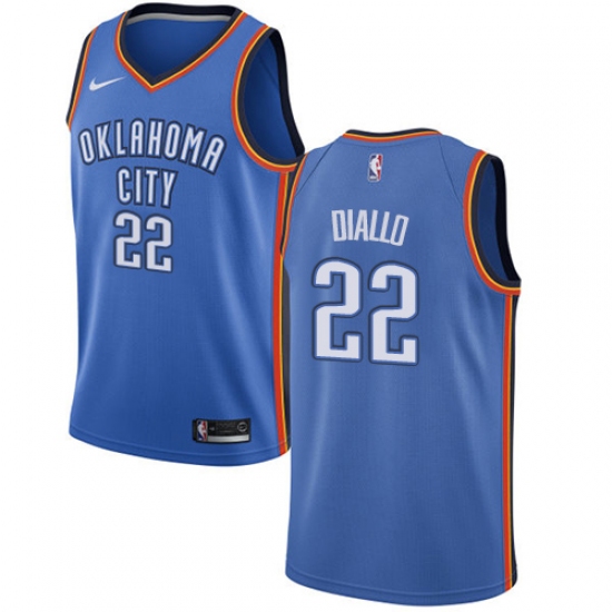Men's Nike Oklahoma City Thunder #22 Hamidou Diallo Swingman Royal Blue NBA Jersey - Icon Edition - Ujersey