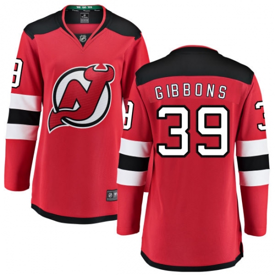 Women's New Jersey Devils #39 Brian Gibbons Fanatics Branded Red Home Breakaway NHL Jersey