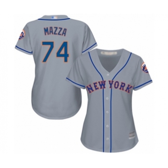 Women's New York Mets #74 Chris Mazza Authentic Grey Road Cool Base Baseball Player Jersey - Ujersey