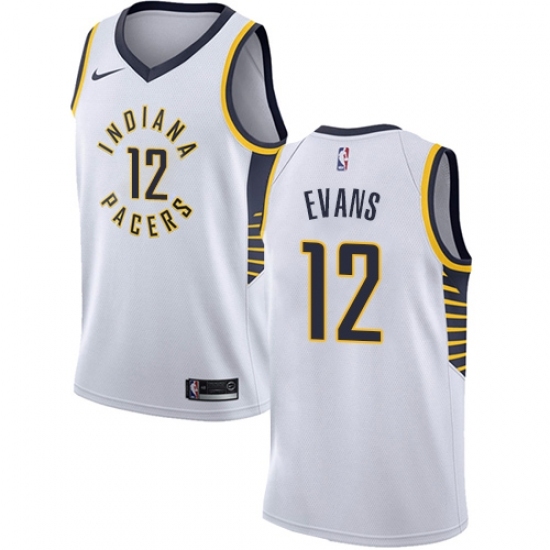 Men's Nike Indiana Pacers #12 Tyreke Evans Swingman White NBA Jersey - Association Edition - Ujersey