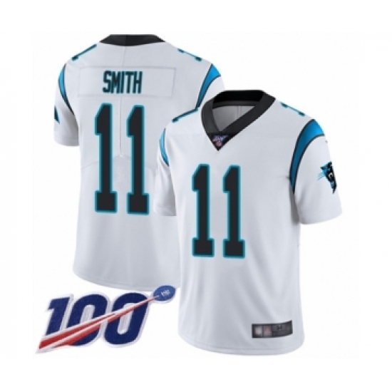 Men's Carolina Panthers #11 Torrey Smith White Vapor Untouchable Limited Player 100th Season Football Jersey - Ujersey