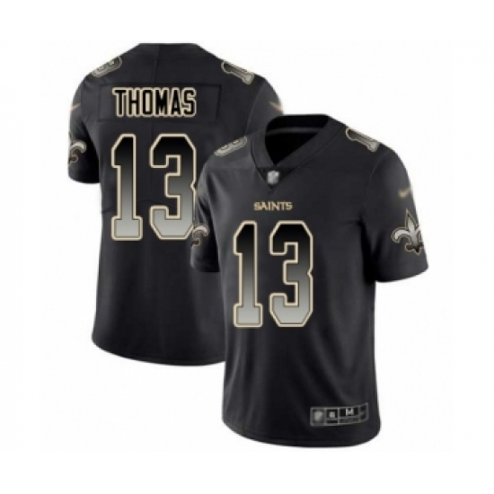 Men's New Orleans Saints #13 Michael Thomas Limited Black Smoke Fashion Football Jersey - Ujersey