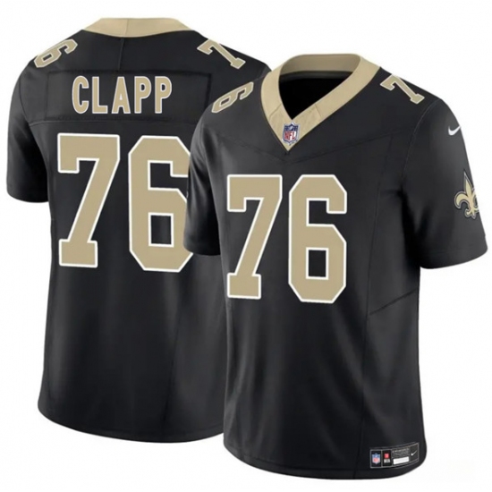 Men's New Orleans Saints #76 Will Clapp Black 2025 F.U.S.E. Vapor Limited Football Stitched Jersey - Ujersey