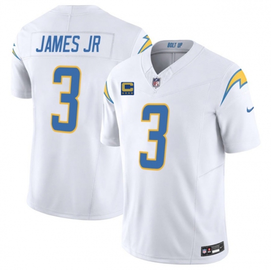 Men's Los Angeles Chargers #3 Derwin James JR White 2025 F.U.S.E With 4-Star C Vapor Limited Stitched Football Jersey - Ujersey