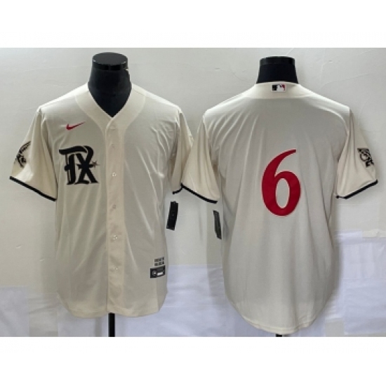 Men's Texas Rangers #6 Josh Jung Cream 2023 City Connect Flex Base Stitched Jersey - Ujersey