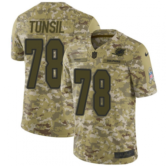 Men's Nike Miami Dolphins #78 Laremy Tunsil Limited Camo 2018 Salute to Service NFL Jersey - Ujersey
