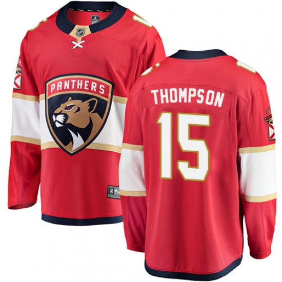 Men's Florida Panthers #15 Paul Thompson Authentic Red Home Fanatics Branded Breakaway NHL Jersey - Ujersey