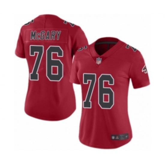 Women's Atlanta Falcons #76 Kaleb McGary Limited Red Rush Vapor Untouchable Football Jersey - Ujersey