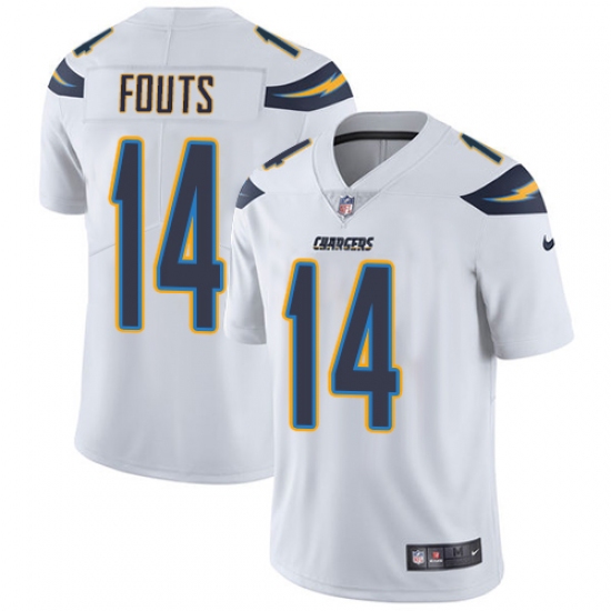 Youth Nike Los Angeles Chargers #14 Dan Fouts White Vapor Untouchable Limited Player NFL Jersey - Ujersey