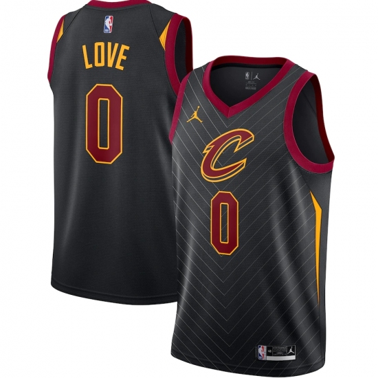 Men's Cleveland Cavaliers #0 Kevin Love Jordan Brand Black 2020-21 Swingman Jersey - Ujersey
