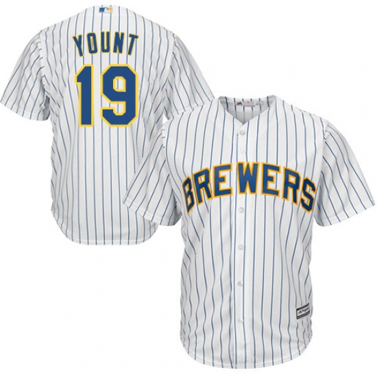 Youth Majestic Milwaukee Brewers #19 Robin Yount Authentic White Alternate Cool Base MLB Jersey - Ujersey