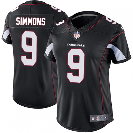 Women's Nike Arizona Cardinals #9 Isaiah Simmons Black Alternate Stitched NFL Vapor Untouchable Limited Jersey - Ujersey