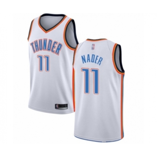 Men's Oklahoma City Thunder #11 Abdel Nader Authentic White Basketball Jersey - Association Edition - Ujersey