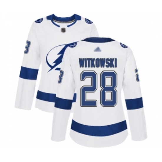 Women's Tampa Bay Lightning #28 Luke Witkowski Authentic White Away Hockey Jersey - Ujersey