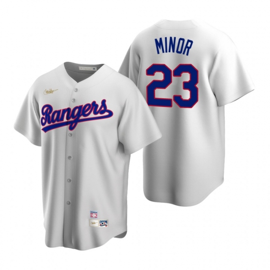 Men's Nike Texas Rangers #23 Mike Minor White Cooperstown Collection Home Stitched Baseball Jersey - Ujersey