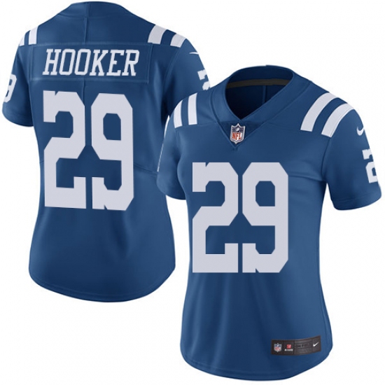 Women's Nike Indianapolis Colts #29 Malik Hooker Limited Royal Blue Rush Vapor Untouchable NFL Jersey - Ujersey