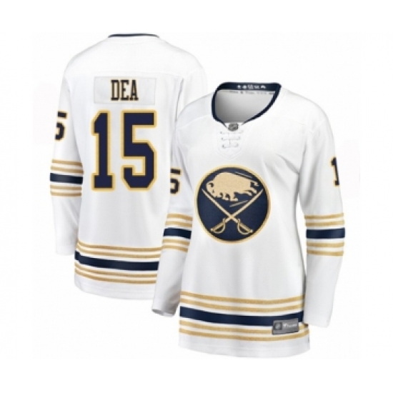 Women's Buffalo Sabres #15 Jean-Sebastien Dea Fanatics Branded White 50th Season Breakaway Hockey Jersey - Ujersey