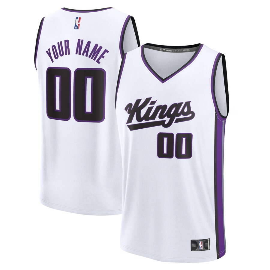 Youth Sacramento Kings Fanatics White Fast Break Custom Replica Jersey - Association Edition - Ujersey