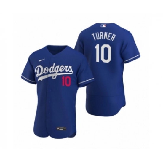 Men's Los Angeles Dodgers #10 Justin Turner Nike Royal Authentic 2020 Alternate Jersey - Ujersey
