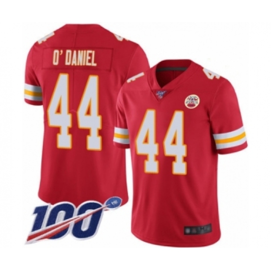 Men's Kansas City Chiefs #44 Dorian O'Daniel Red Team Color Vapor Untouchable Limited Player 100th Season Football Jersey - Ujersey