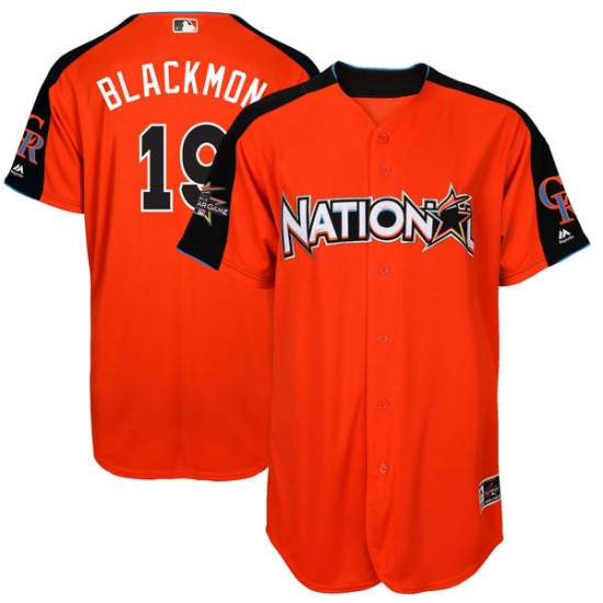 Youth Majestic Colorado Rockies #19 Charlie Blackmon Authentic Orange National League 2017 MLB All-Star MLB Jersey - Ujersey