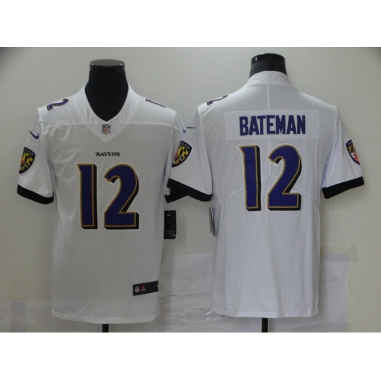 Men's Baltimore Ravens #12 Rashod Bateman Nike White 2021 NFL Draft First Round Pick Leopard Jersey - Ujersey