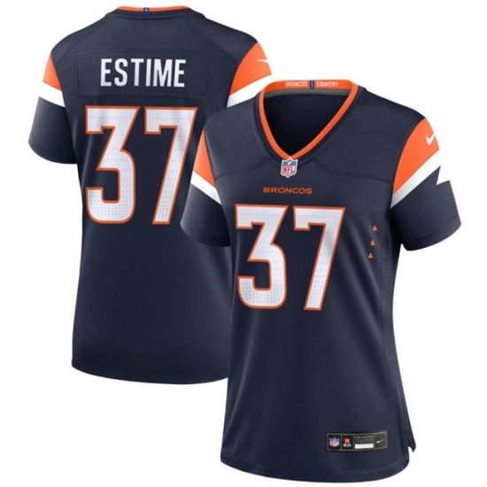 Women's Denver Broncos #37 Audric Estime Navy 2024 Alternate Football Stitched Jersey(Run Small) - Ujersey