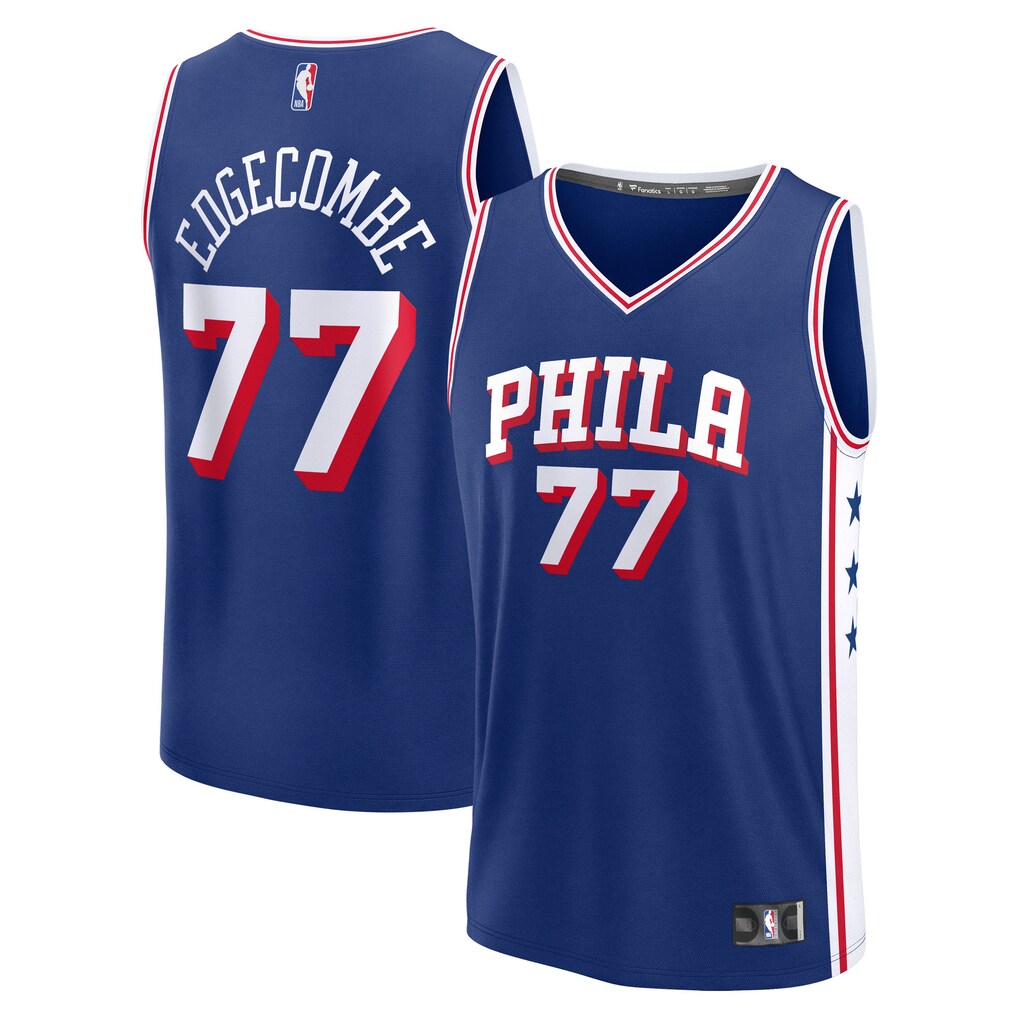 Youth Philadelphia 76ers V. J. Edgecombe Fanatics Royal 2025 NBA Draft First Round Pick Fast Break Replica Jersey - Icon Edition - SUjersey01