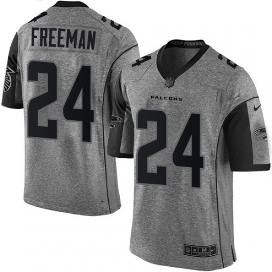 Men's Nike Atlanta Falcons #24 Devonta Freeman Limited Gray Gridiron NFL Jersey - Ujersey