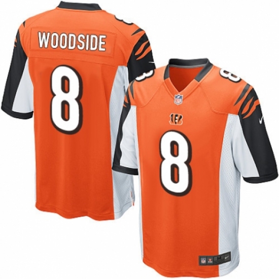 Men's Nike Cincinnati Bengals #8 Logan Woodside Game Orange Alternate NFL Jersey - Ujersey