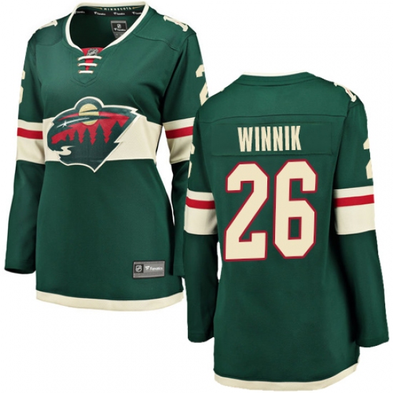 Women's Minnesota Wild #26 Daniel Winnik Authentic Green Home Fanatics Branded Breakaway NHL Jersey - Ujersey