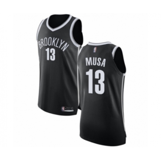 Men's Brooklyn Nets #13 Dzanan Musa Authentic Black Basketball Jersey - Icon Edition - Ujersey