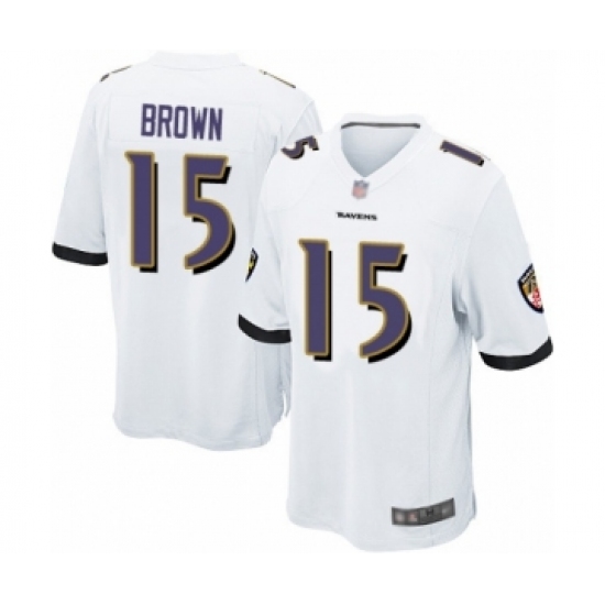 Men's Baltimore Ravens #15 Marquise Brown Game White Football Jersey - Ujersey