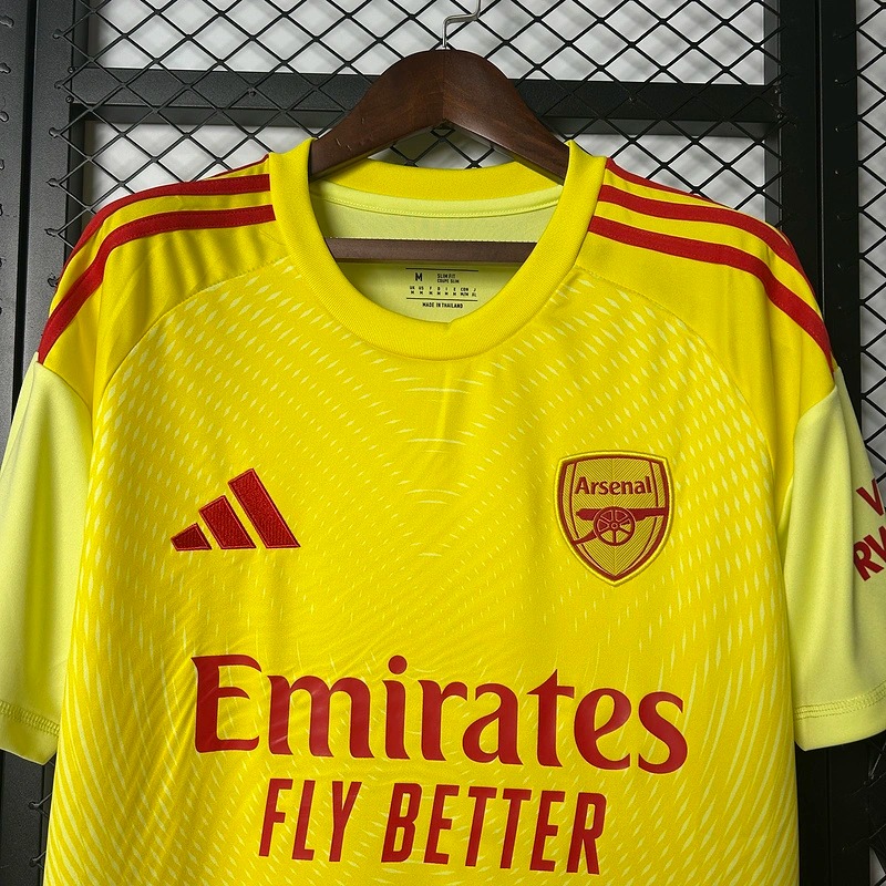 Arsenal Soccer Jersey Goalkeeper Yellow Custom Shirt 2025/26 - Ujersey