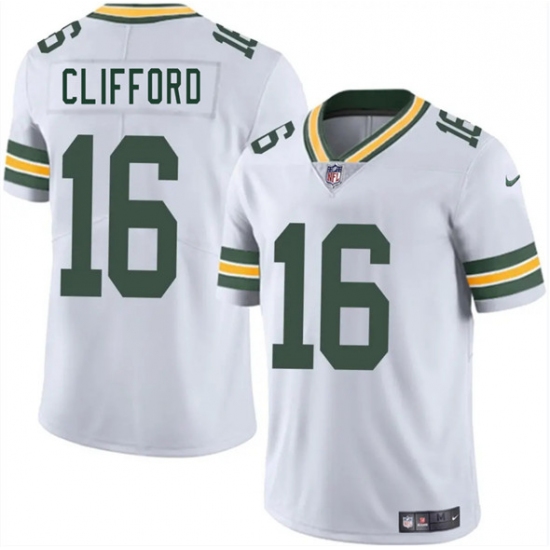 Men's Green Bay Packers #16 Sean Clifford White 2025 Vapor Untouchable Limited Football Stitched Jersey - Ujersey