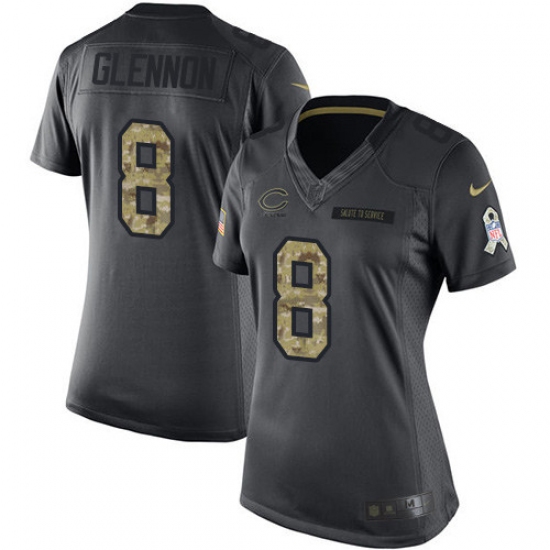 Women's Nike Chicago Bears #8 Mike Glennon Limited Black 2016 Salute to Service NFL Jersey - Ujersey