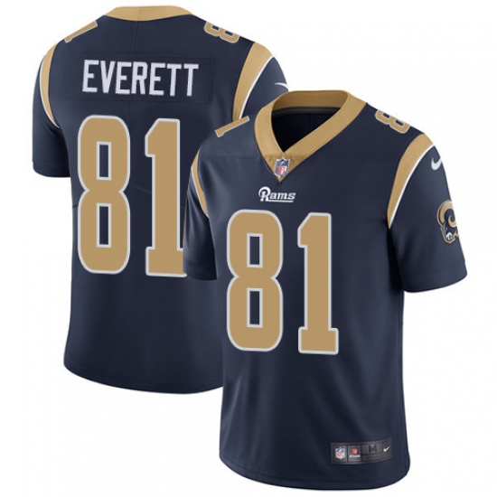 Men's Nike Los Angeles Rams #81 Gerald Everett Navy Blue Team Color Vapor Untouchable Limited Player NFL Jersey - Ujersey