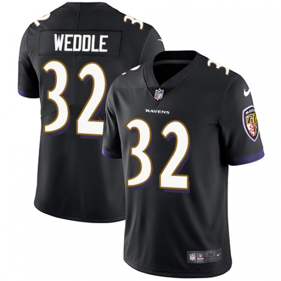 Men's Nike Baltimore Ravens #32 Eric Weddle Black Alternate Vapor Untouchable Limited Player NFL Jersey - Ujersey