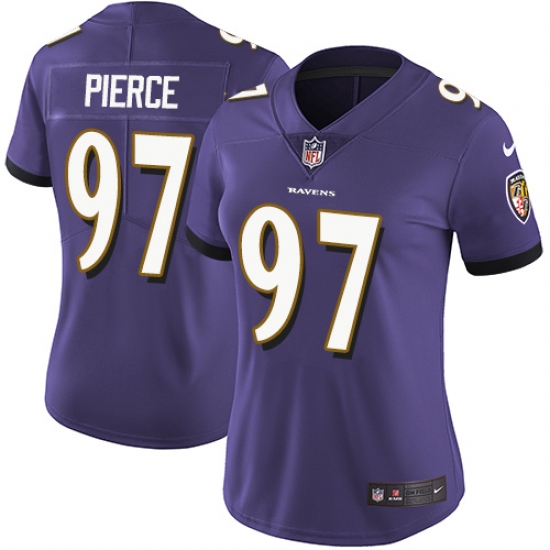 Women's Nike Baltimore Ravens #97 Michael Pierce Purple Team Color Vapor Untouchable Limited Player NFL Jersey - Ujersey