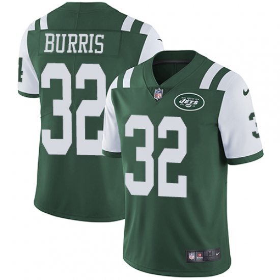 Men's Nike New York Jets #32 Juston Burris Green Team Color Vapor Untouchable Limited Player NFL Jersey - Ujersey