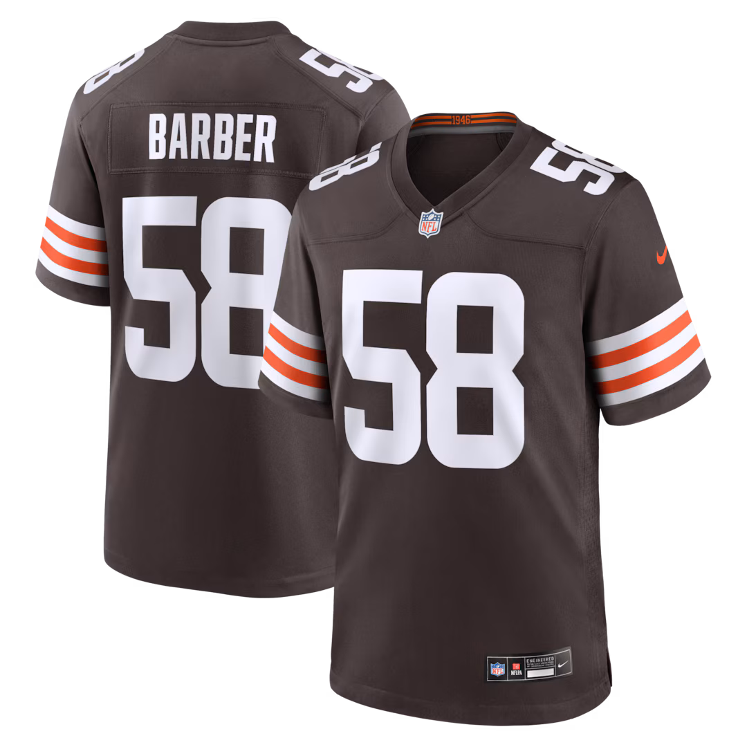 Men's Cleveland Browns Austin Barber Nike Brown Team Game Jersey
